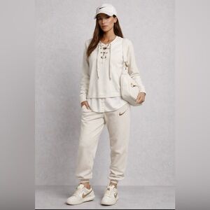 Calvin Klein Women's Cream Lace-Up Sweatshirt